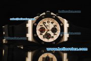 Audemars Piguet Royal Oak Offshore Chronograph Swiss Valjoux 7750 Automatic Movement Steel Case with White Dial and Black Rubber Strap-Run 9@Sec