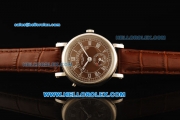 Patek Philippe Calatrava Automatic Movement Steel Case with Brown Dial and Brown Leather Strap-ETA Coating Case