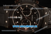 Hublot Classic Fusion Chronograph 7750 Auto PVD Case PVD Bezel with Black Dial and Black Leather Strap