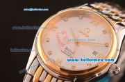 Omega De Ville Prestige Automatic Full Steel with Yellow Gold Bezel and Diamond Markers