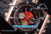 Audemars Piguet Royal Oak Offshore Grand Prix Automatic Chronograph Miyota OS10 Quartz Rose Gold Case with Black/Red Dial and Black Leather Strap (EF)