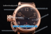 U-Boat Chimera Automatic Asia ST25 Automatic Rose Gold Case Brown Dial Brown Leather Strap and Arabic Number Markers