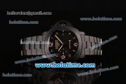 Panerai PAM00438 Luminor 1950 3 Days GMT P.9001 Automatic Full PVD with Yellow Numeral Markers and Black Dial -1:1 Original (Z) Panerai PAM00438 Luminor 1950 3 Days GMT P.9001 Automatic Full PVD with Yellow Numeral Markers and Black Dial -1:1 Original (Z)