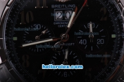 Breitling Black Bird Asia Valjoux 7750 Automatic Movement Stainless Steel Case with Black Dial and Stainless Steel Strap