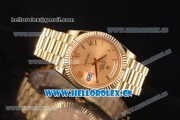 Rolex Day Date II Swiss ETA 2836 Automatic 18K Yellow Gold Case/Bracelet with Yellow Gold Dial and Stick Markers (BP)