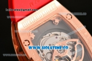 Richard Mille RM007 Miyota 6T51 Automatic Rose Gold Case with Diamonds Dial and Red Rubber Strap