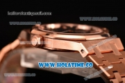 Audemars Piguet Royal Oak 33MM Miyota Quartz Rose Gold Case/Bracelet with Black Dial and Stick Markers (EF)