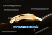 Breguet Classique Miyota 9015 Automatic Yellow Gold Case with White Dial Black Leather Strap and Arabic Numeral Markers