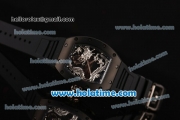 Richard Mille Tourbillon RM 057 Dragon Swiss ETA 2824 Automatic PVD Case with Black Rubber Strap and Silver Dragon Dial - 1:1 Original