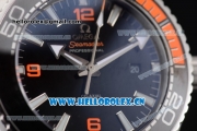 Omega Seamaster Planet Ocean 600M Clone Omega 8900 Automatic Steel Case with Black Dial and Black/Orange Rubber Strap Orange Arabic Numeral Markers (EF)