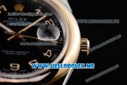 Rolex Day-Date II Asia Automatic Two Tone Case/Bracelet with Black Dial and Luminous Hands