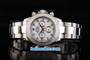 Rolex Daytona Chronograph Automatic with Diamond Bezel-Diamond Marking and White Dial Rolex Daytona Chronograph Automatic with Diamond Bezel-Diamond Marking and White Dial