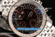 Breitling Montbrillant Datora Chrono Swiss Valjoux 7751 Automatic Steel Case/Bracelet with Brown Dial and Stick Markers - 1:1 Original (J12)