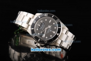 Rolex Submariner Oyster Perpetual Date Swiss ETA 2836 Automatic Full Steel with Black Bezel and Black Dial-White Marking