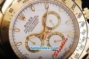 Rolex Daytona II Automatic Movement Full Gold with Stick Markers and White Dial
