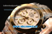 Rolex Daytona Two Tone YG Rolex 4130 Auto Best Edition 1:1 Clone White Dial Stick 116503