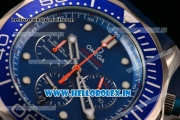 Omega Seamaster Diver 300M Chrono Miyota OS20 Quartz Steel Case with Blue Dial and White Markers