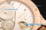 Cartier Calibre Swiss Tourbillon Manual Winding Movement Rose Gold Case with Brown Leather Strap