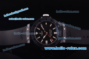 Hublot Big Bang King Swiss Valjoux 7750 Automatic Ceramic Case with Black Carbon Fiber Dial and Black Rubber Strap