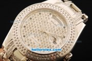 Rolex Day-Date Swiss ETA 2836 Automatic Movement Diamond Dial with Diamond Bezel and Diamond Strap