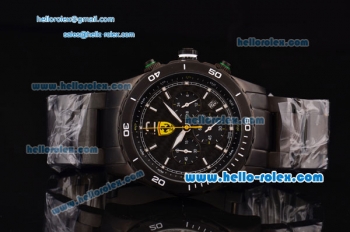 Ferrari Chronograph Miyota OS20 Quartz PVD Case with White Markers Black Dial and PVD Strap