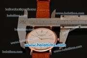Patek Philippe Calatrava Miyota OS2035 Quartz Rose Gold Case with White Dial and Stick Markers