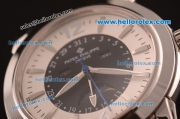 Patek Philippe Calatrava Swiss Quartz Steel Case with White/Black Dial and Black Leather Strap