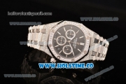 Audemars Piaget Royal Oak 41MM Chronograph Steel/Diamonds Case with Black Dial and Stick Markers (EF)