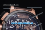 U-Boat Chimera Skeleton Chronograph Miyota OS10 Quartz Rose Gold Case with Skeleton Dial PVD Bezel and Brown Leather Strap