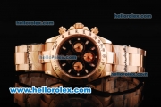 Rolex Daytona Chronograph Miyota Quartz Movement Full Rose Gold and Black Dial - RG Markers