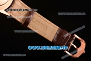 Rolex Cellini Asia 2813 Automatic Rose Gold Case with Pink Dial Brown Leather Strap and Stick Markers (BP)