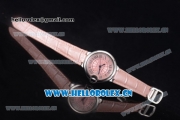 Cartier Ballon Bleu Medium Asia Automatic Steel Case with Pink Dial Roman Numeral Markers and Pink Leather Strap (YF)