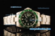 Rolex Submariner Automatic Movement ETA Coating Case with Green Ceramic Bezel and Steel Strap