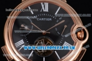 Cartier Ballon Bleu De Tourbillon Asia ST25 Automatic Rose Gold Case with Black Dial Stick Markers and Black Leather Strap
