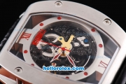 Richard Mille Tourbillon with Red Marking and Black Leather Strap