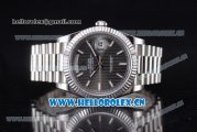 Rolex Day-Date II Swiss ETA 2836 Automatic Stainless Steel Case/Bracelet with Black Dial and Stick Markers (BP)