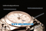 Rolex Datejust 37mm Swiss ETA 2836 Automatic Steel Case with Jubilee Steel Bezel White Dial Stick Steel Bracelet