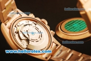 Rolex Daytona Swiss Valjoux 7750 Automatic Full Rose Gold with White Dial
