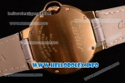 Cartier Ballon Bleu De Large Asia 4813 Automatic Yellow Gold Case with Sliver Dial and Grey Leather strap