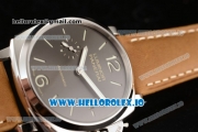 Panerai Luminor Due 3 Days Automatic Clone P.3000 Automatic Steel Case Black Dial With Stick/Arabic Numeral Markers Brown Leather Strap(KW)