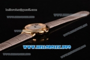 Cartier Ballon Bleu De Medium Asia 4813 Automatic Yellow Gold Case with Sliver Dial and Grey Leather strap