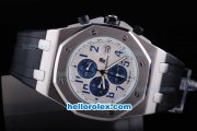 Audemars Piguet Royal Oak Offshore Working Chronograph Quartz Movement White Case with Blue Markers