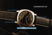 Panerai Luminor Marina PAM 312 Swiss Valjoux 7750 Automatic Steel Case Black Dial with White Stick/Numeral Markers and Black Leather Strap-1:1 Original