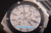 IWC Ingenieur Doppelchronograph Asia ST17 Automatic Steel Case with PVD Bezel and White Dial - 7750 Coating