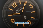 Panerai Luminor Swiss Quartz Movement Black Dial with Orange Markers-35cm Wall Clock