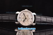 Vacheron Constantin Malte Retrograde Perpetual Calendar ST36-MT Automatic Steel Case with White Dial and Black Leather Strap - ETA Coating