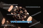 Ulysse Nardin Maxi Marine Diver Chronograph Miyota OS20 Quartz Rose Gold Case with Black Dial White Markers and Black Rubber Strap