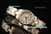 Rolex Oyster Perpetual Automatic Movement Full Steel with ETA Coating Case and White Dial-Lady Model