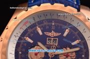 Breitling for Bentley RL10 Tourbillion Automatic Rose Gold Case with Blue Dial and Blue Leather Strap