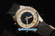 Ferrari Lap Time Chronograph Quartz Movement Steel Case with Stick Markers and Black Rubber Strap